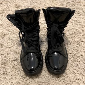 Dr Martens ‘Mix’ Patent Leather High Top Trainer Boot, Size 8, AW004